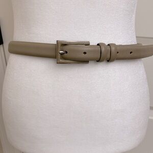 CALVIN KLEIN BELT Womens Taupe Leather silver tone hardware classic minimalist